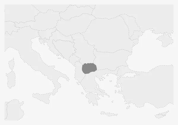 Mapa Europy z podświetloną mapę Macedonia — Wektor stockowy