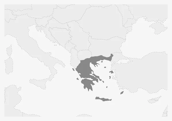 強調表示されたギリシャ地図とヨーロッパの地図 — ストックベクタ