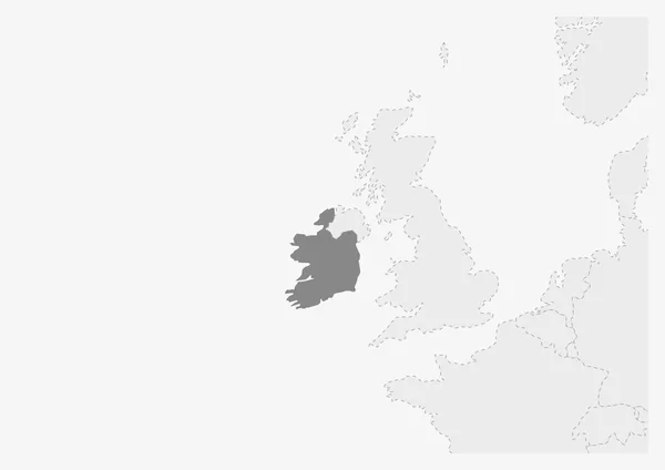 Mapa da Europa com destaque Mapa da Irlanda — Vetor de Stock