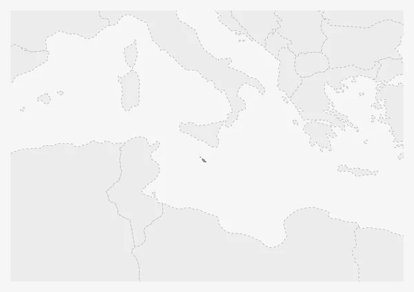 Mapa de Europa con Malta resaltado mapa — Vector de stock