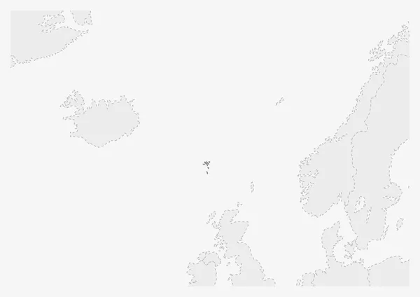 Карта Европы с выделенной картой Фарерских островов — стоковый вектор