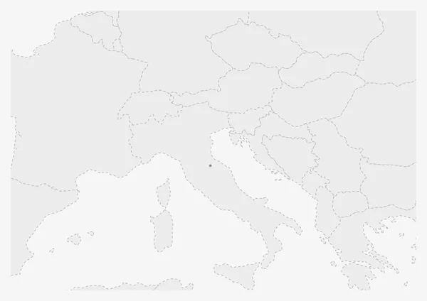 Mapa de Europa con el mapa de San Marino resaltado — Archivo Imágenes Vectoriales