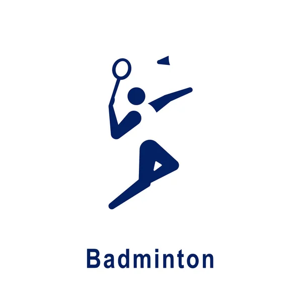 Badminton piktogram, yeni spor idolü. — Stok Vektör
