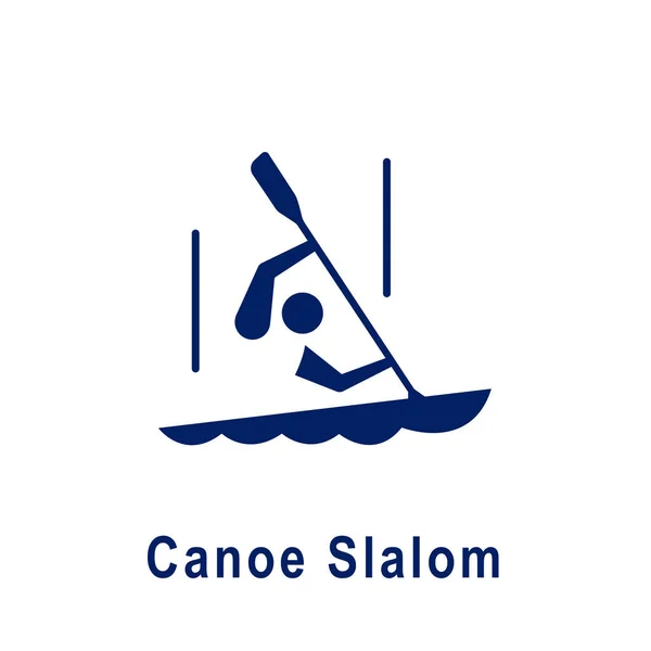 Pictograma de canoa Slalom, nuevo icono deportivo . — Vector de stock
