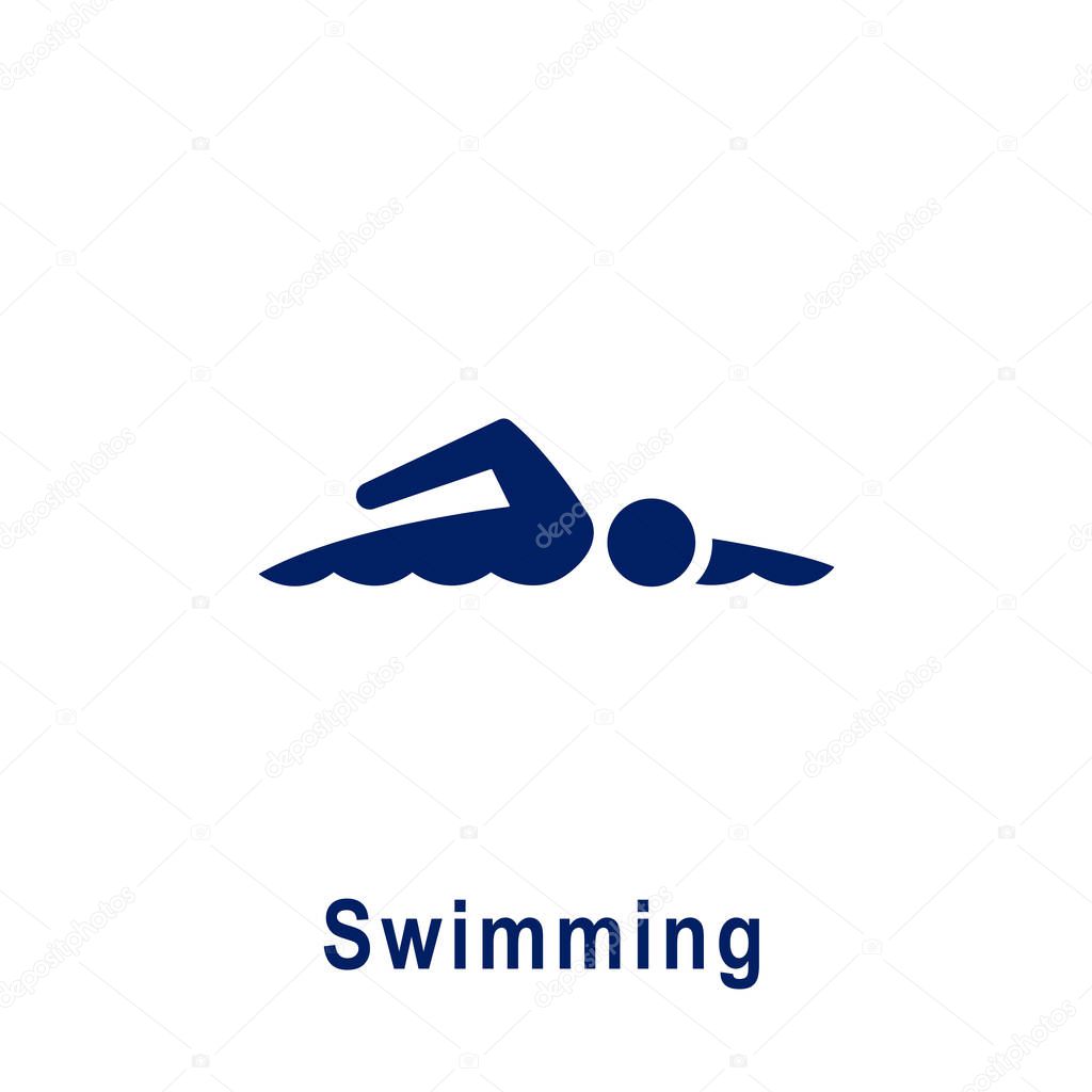 Swimming pictogram, new sport icon.