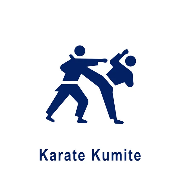 Karate Kumite pictogram, pictogram van nieuwe sport. — Stockvector