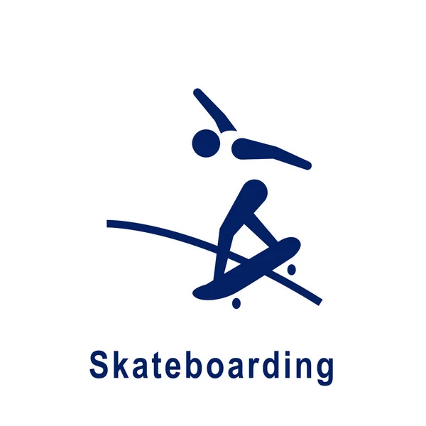 Skateboarding-Piktogramm, neue Sport-Ikone. — Stockvektor