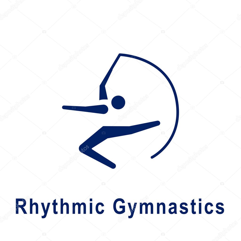 Rhythmic Gymnastics pictogram, new sport icon.