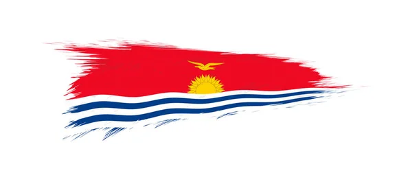 Flagge von Kiribati im Grunge Pinselstrich. — Stockvektor