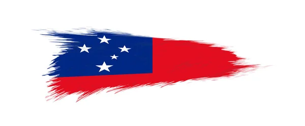 Samoa bayrağı grunge fırça darbesi içinde. — Stok Vektör