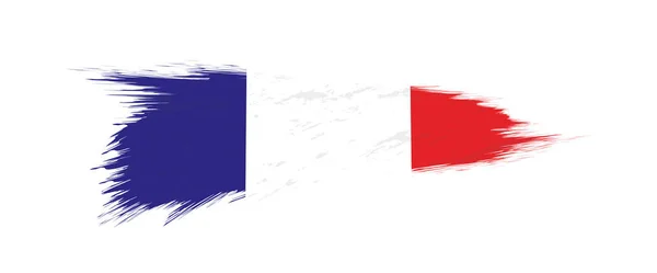 Drapeau de France en coup de pinceau . — Image vectorielle