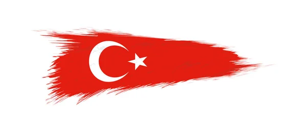 Turecká vlajka v tahu štětce grunge. — Stockový vektor