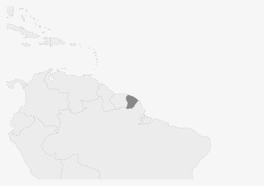 Amerika Haritası ile vurgulanan Fransız Guyanası Haritası