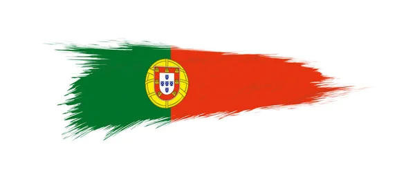 Flag of Portugal in grunge brush stroke. — Stock Vector