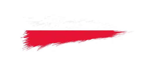 그런 지 브러시 스트로크에서 폴란드의 국기. — 스톡 벡터