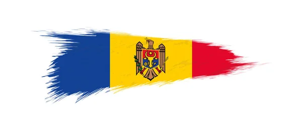Flaga Mołdawii w pociągnięcia pędzlem grunge. — Wektor stockowy