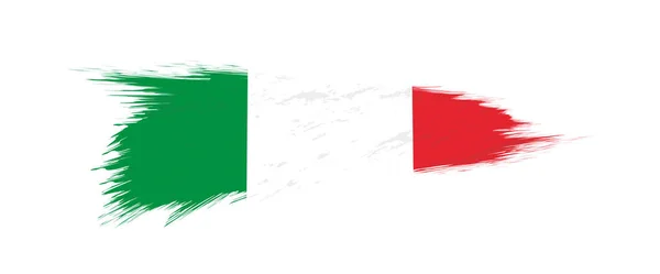 Bandera de Italia en pincelada grunge . — Vector de stock