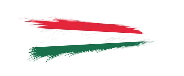 Bandera de Hungría en pincelada grunge . — Vector de stock