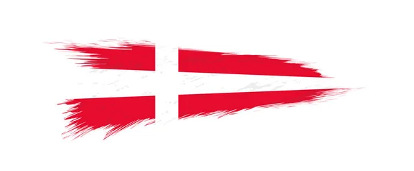 Flaga Danii w pociągnięcia pędzlem grunge. — Wektor stockowy