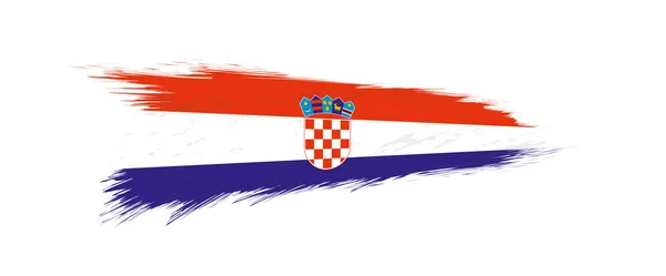 Drapeau de la Croatie en coup de pinceau . — Image vectorielle