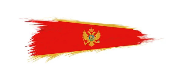 Vlag van Montenegro in grunge penseelstreek. — Stockvector