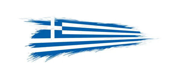 Bandera de Grecia en pincelada grunge . — Vector de stock