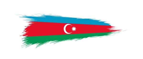 Bendera Azerbaijan dalam sapuan kuas grunge . - Stok Vektor