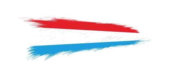 Vlag van Luxemburg in grunge penseelstreek. — Stockvector
