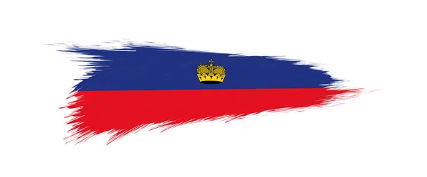 Bandeira de Liechtenstein em pincel grunge . —  Vetores de Stock