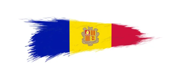 Bandeira de Andorra em pincel grunge . —  Vetores de Stock