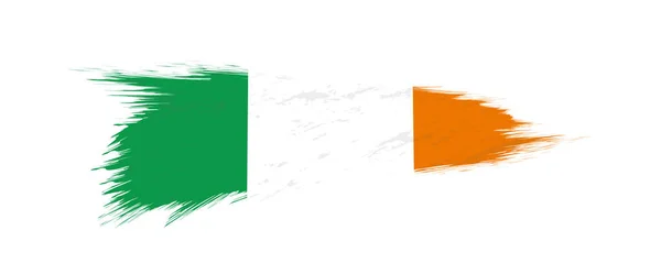 Flag of Ireland in grunge brush stroke. — Stock Vector