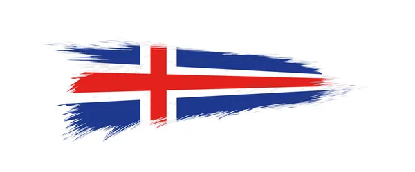 冰岛的旗子在粗野的笔触. — 图库矢量图片