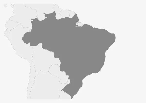 Mapa da América com destaque Brasil mapa —  Vetores de Stock