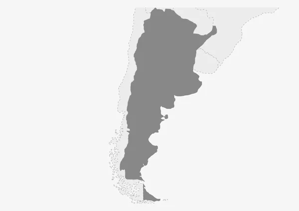 Mapa de América con el mapa Argentina resaltado — Vector de stock