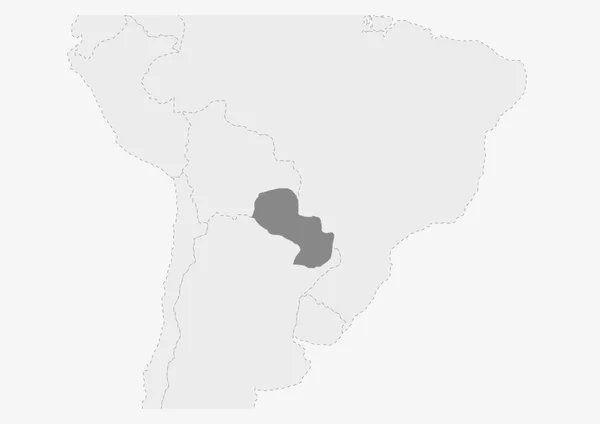 Kaart van Amerika met gemarkeerde kaart van Paraguay — Stockvector