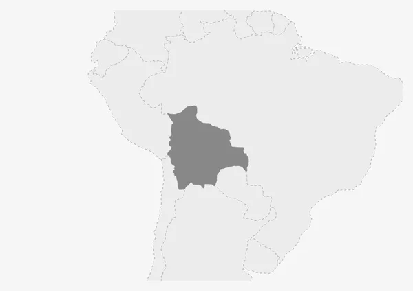 Mappa dell'America con mappa evidenziata di Bolivia — Vettoriale Stock