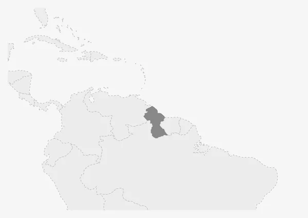 Mappa dell'America con mappa evidenziata di Guyana — Vettoriale Stock
