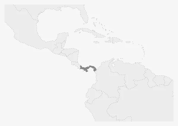 Mappa dell'America con cartina di Panama evidenziata — Vettoriale Stock