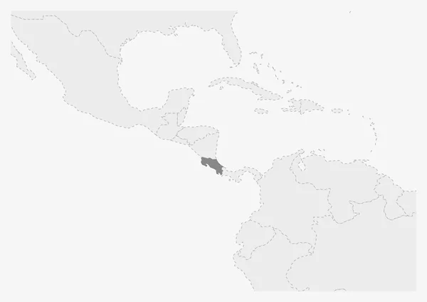 Kaart van Amerika met gemarkeerde kaart van Costa Rica — Stockvector