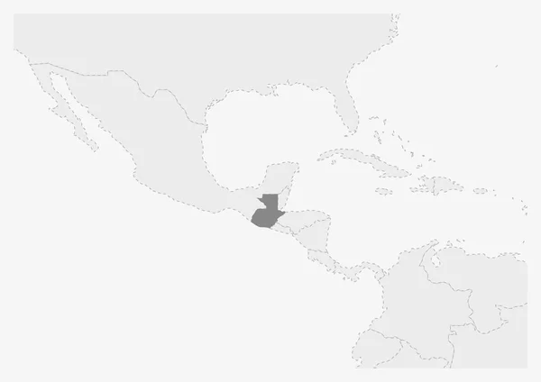 Carte de l'Amérique avec la carte de Guatemala surlignée — Image vectorielle