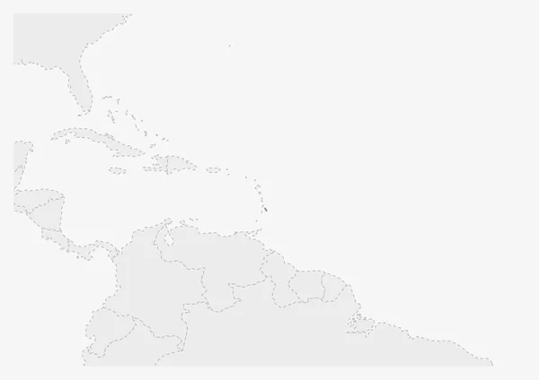 Mapa de América con resaltado Barbados mapa — Vector de stock