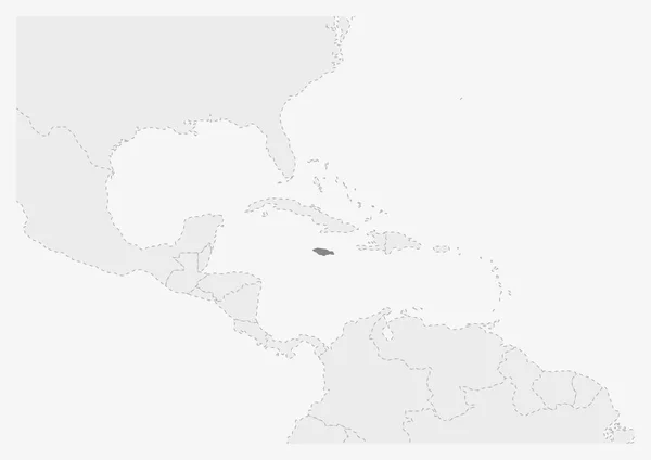 Karta över Amerika med markerade Jamaica karta — Stock vektor