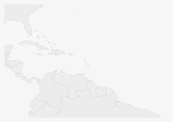 Karte von Amerika mit dem hervorgehobenen Heiligen Vincent und den Granadinen — Stockvektor