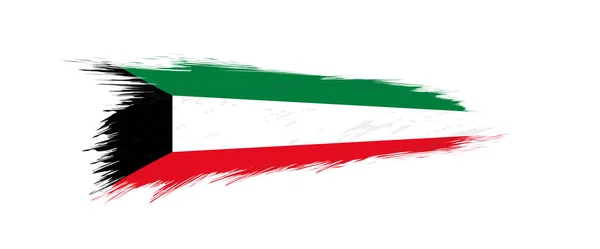 グランジブラシストロークでクウェートの国旗. — ストックベクタ
