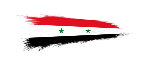 Drapeau de la Syrie en coup de pinceau . — Image vectorielle