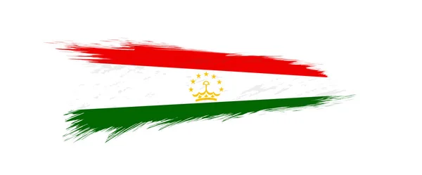 Vlajka Tádžikistánu v grunge-tahy štětce. — Stockový vektor