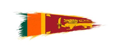 Sri Lanka bayrağı Grunge Fırça inme.