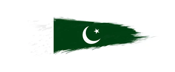 Pakistan 'da Grunge Fırça inme bayrağı. — Stok Vektör