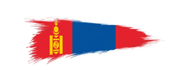 Bandera de Mongolia en pincelada grunge . — Vector de stock