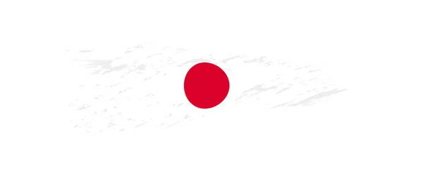 Flagge Japans im Grunge-Pinselstrich. — Stockvektor